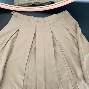 lands end school khaki skirt adjustable waist strap